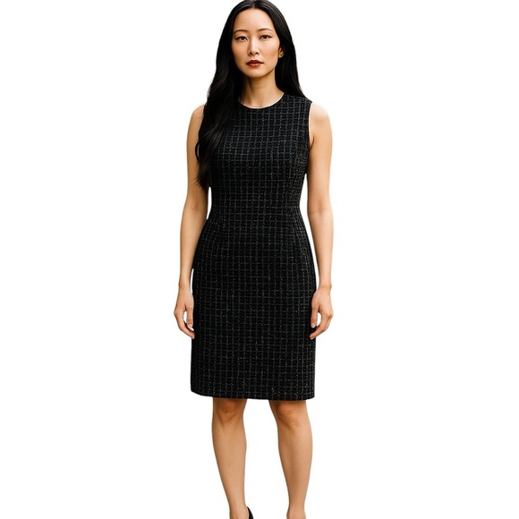 St. John Womens Size 6 Wool Blend Tweed Sleeveless Sheath Dress New - Picture 1 of 7